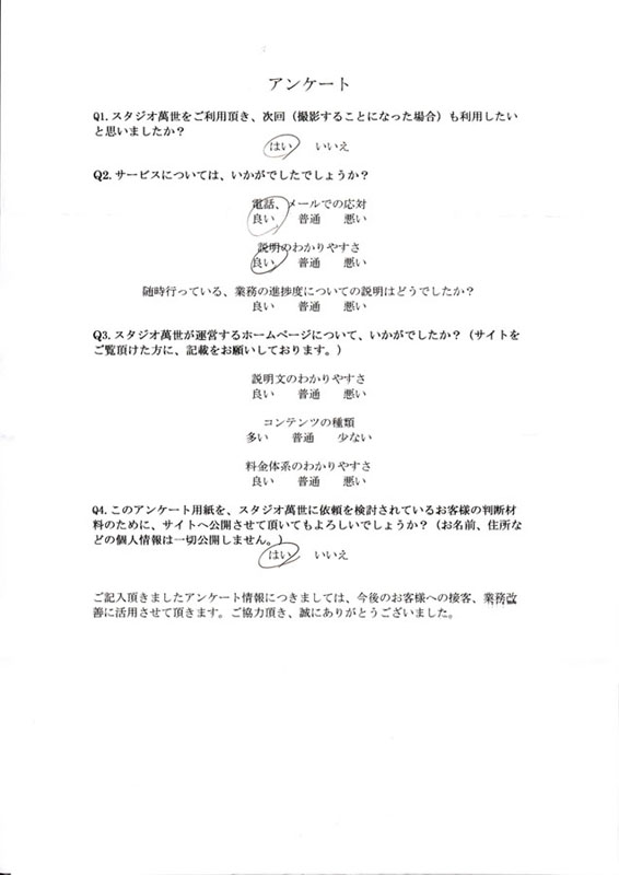 行政書士 佐藤秀樹事務所 佐藤 秀樹様のアンケート結果